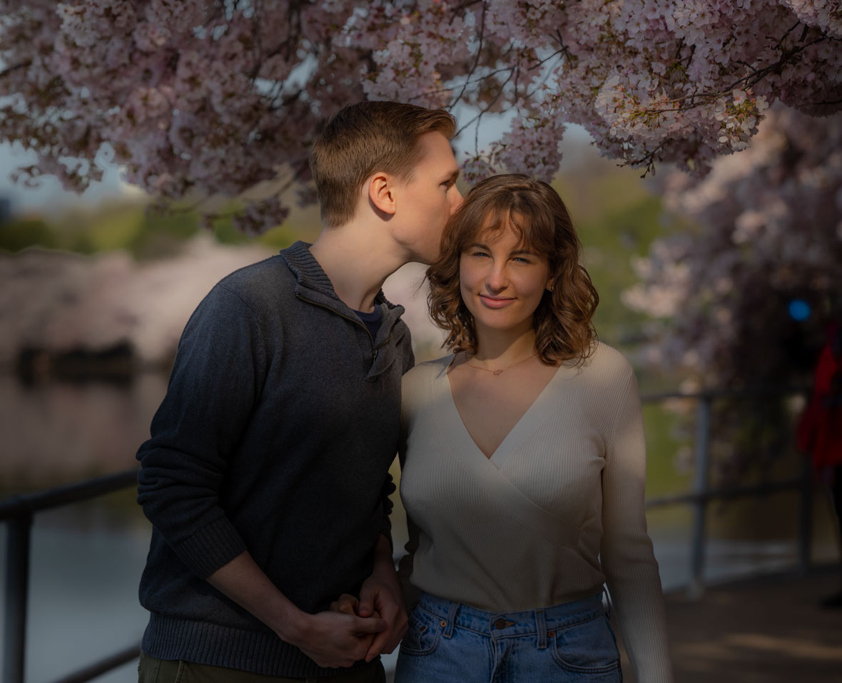 Engagement Photography with the Cherry Blossoms at Jefferson Memorial Tidal Basin in Washington DC | Pamela Kay Photography
